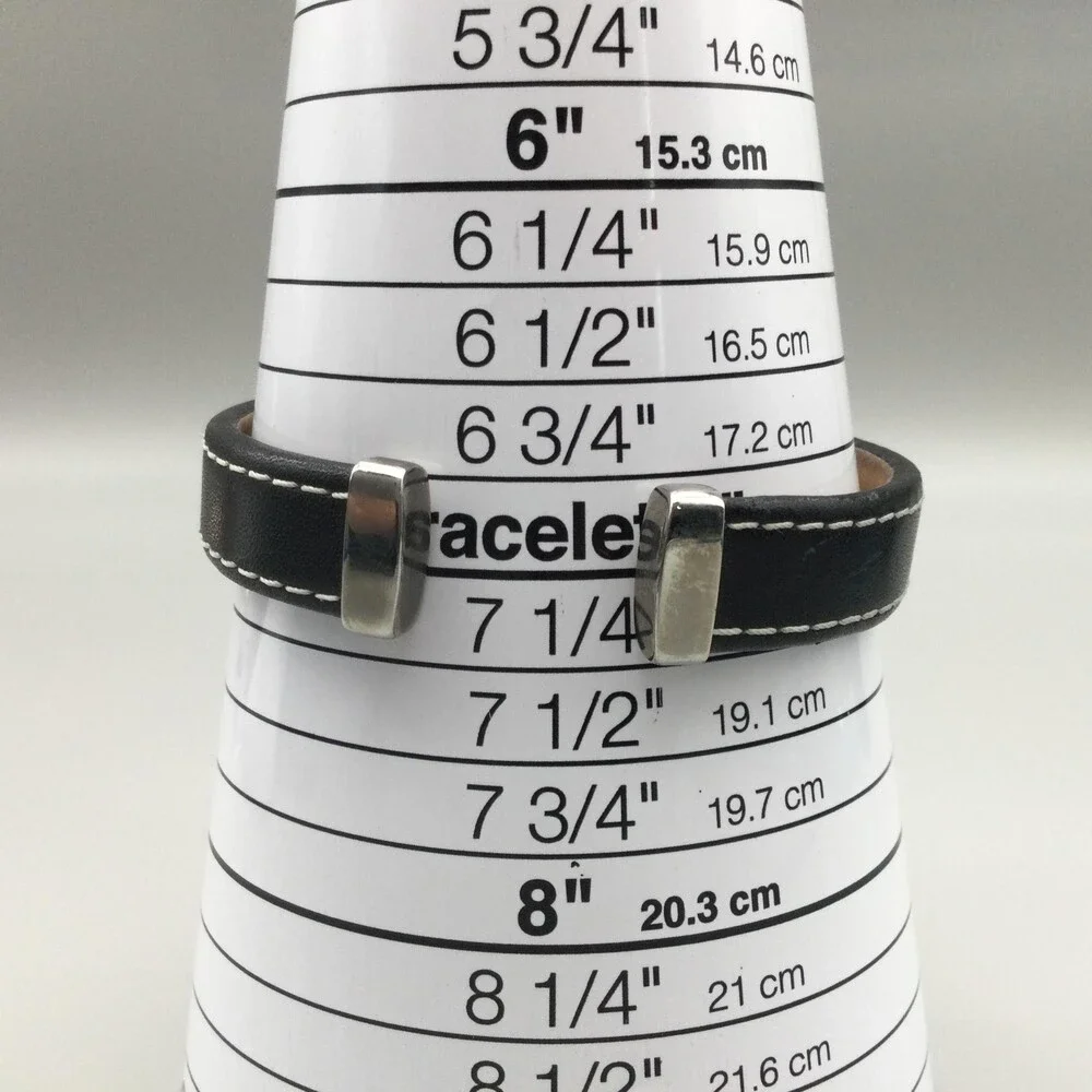 Style & Co. Womens Watch 18mm Silver Dial Black Leather Open Cuff New Battery